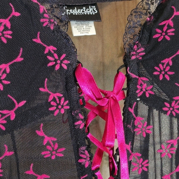 Frederick's of Hollywood Women's Black and Pink Lingierie Dress Size Medium - Picture 7 of 7
